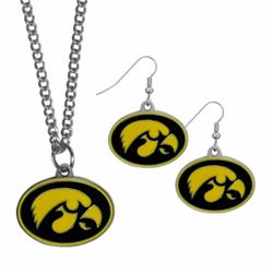 Picture of Siskiyou CDEN52CN Iowa Hawkeyes Dangle Earrings & Chain Necklace Set