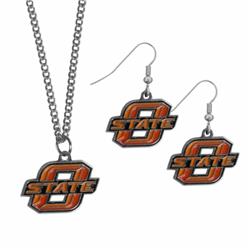 Picture of Siskiyou CDEN58CN Oklahoma St. Cowboys Dangle Earrings & Chain Necklace Set