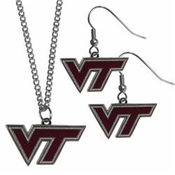Picture of Siskiyou CDEN61CN Virginia Tech Hokies Dangle Earrings & Chain Necklace Set