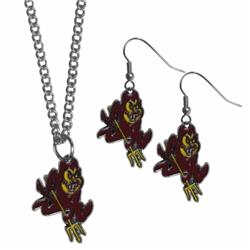 Picture of Siskiyou CDEN68CN Arizona St. Sun Devils Dangle Earrings & Chain Necklace Set