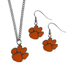 Picture of Siskiyou CDEN69CN Clemson Tigers Dangle Earrings & Chain Necklace Set