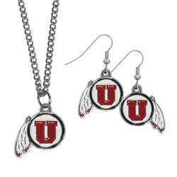Picture of Siskiyou CDEN89CN Utah Utes Dangle Earrings & Chain Necklace Set