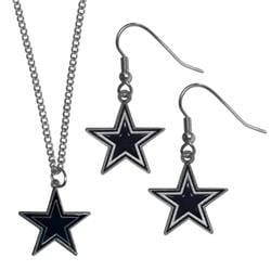 Siskiyou  Dallas Cowboys Dangle Earrings & Chain Necklace Set