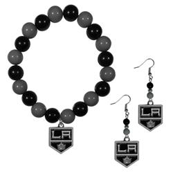 Picture of Siskiyou HBDE75BB Los Angeles Kings Fan Bead Earrings & Bracelet Set