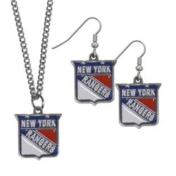 Picture of Siskiyou HDEN105HN New York Rangers Dangle Earrings & Chain Necklace Set