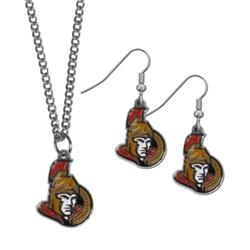 Picture of Siskiyou HDEN120HN Ottawa Senators Dangle Earrings & Chain Necklace Set