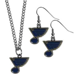 Picture of Siskiyou HDEN15HN St. Louis Blues Dangle Earrings & Chain Necklace Set