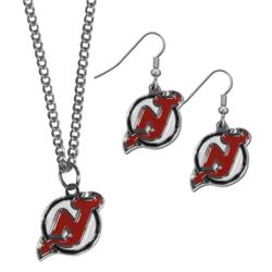 Siskiyou HDEN50HN New Jersey Devils Dangle Earrings & Chain Necklace Set