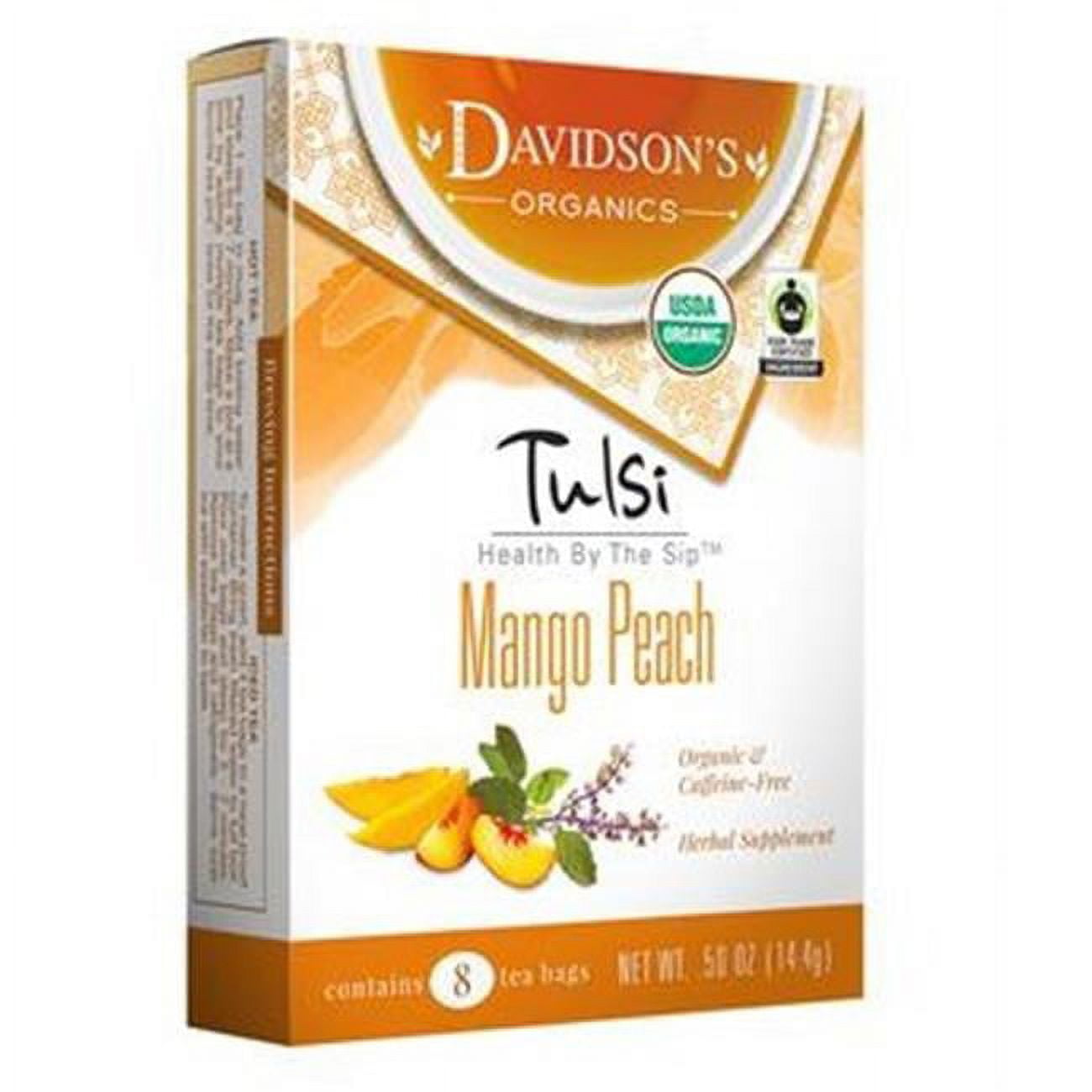 Picture of Davidsons Organics 1218 Single Serve Tulsi Mango Peach Tea - 100 Count