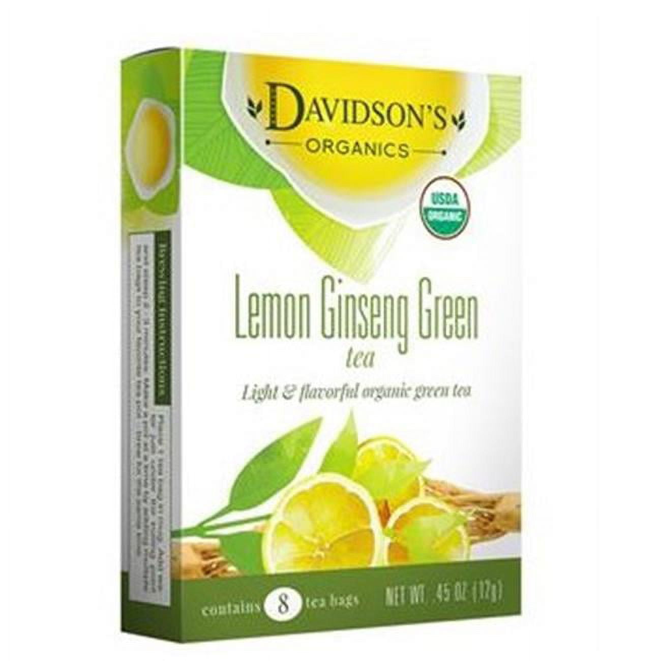 Picture of Davidsons Organics 1625 Single Serve Lemon Ginseng Green Tea - 100 Count