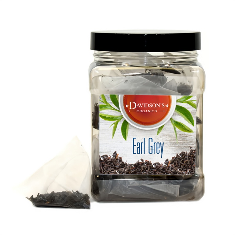 589 32 oz Square Canister with Pyramid Tea Bags - 25 Count