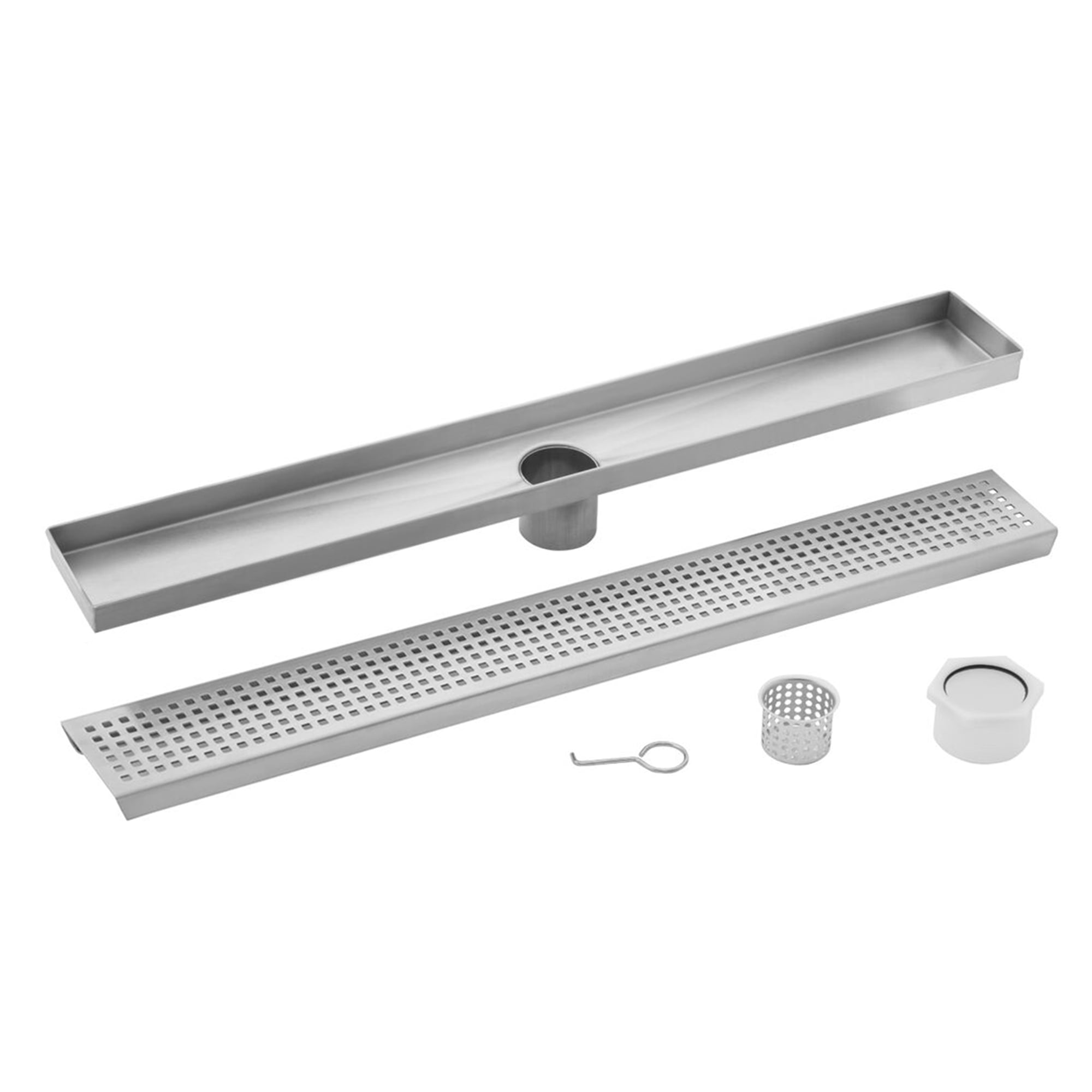 Picture of Cahaba CASP36 36 in. Brushed Stainless Steel Square Grate Linear Shower Drain