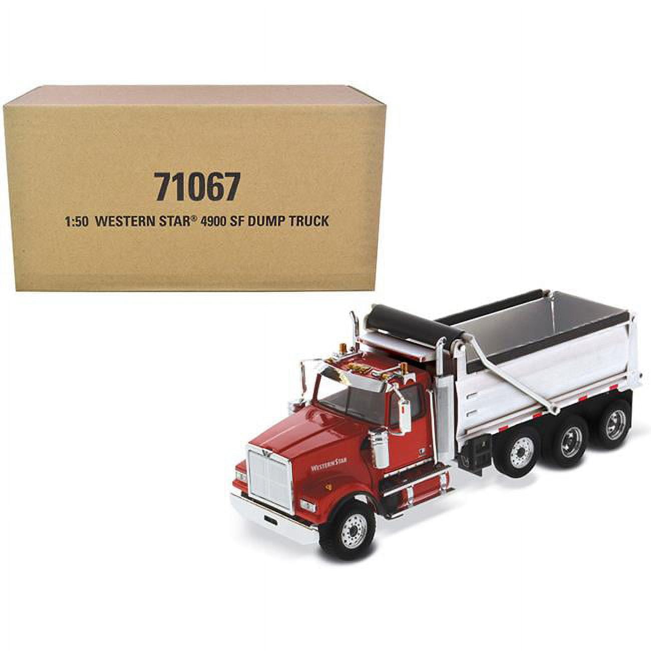 1-50 Scale Red & Silver Western Star 4900 SF Dump Truck Diecast Model