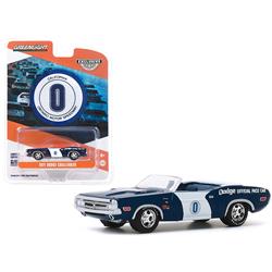 30145 1-64 Scale 1971 Dodge Challenger Convertible Official Pace No.0 Blue & White Ontario Motor Speedway Hobby Diecast Model Car -  GreenLight