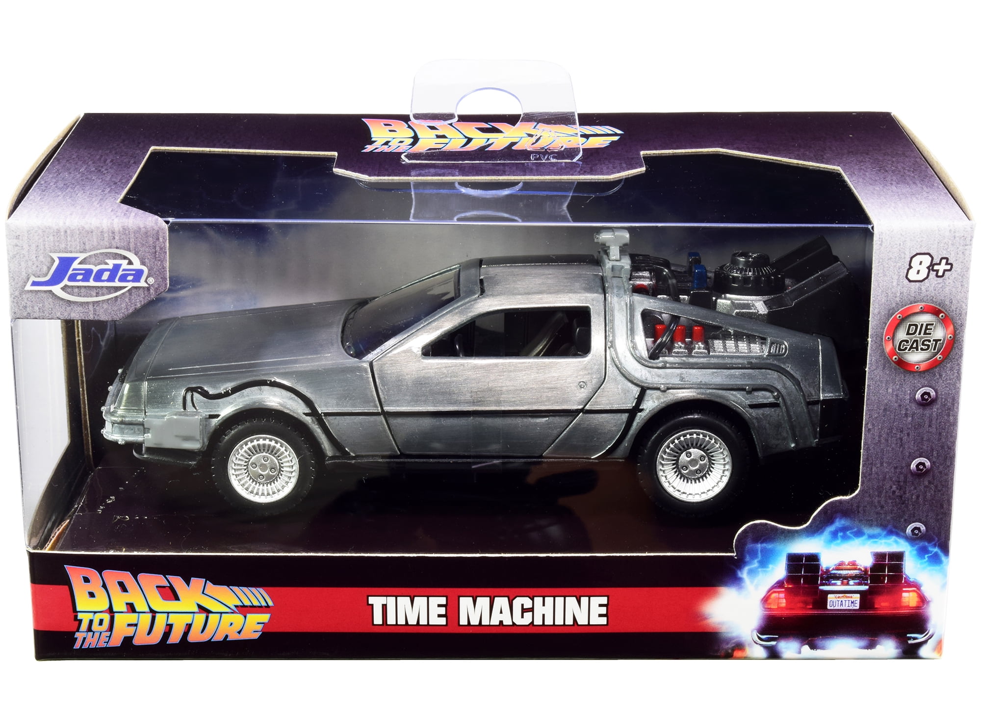 Jada  DeLorean DMC Time Machine Silver Back to the Future Part I 1985 Movie Hollywood Rides Series 1 by 32 Diecast Model Car