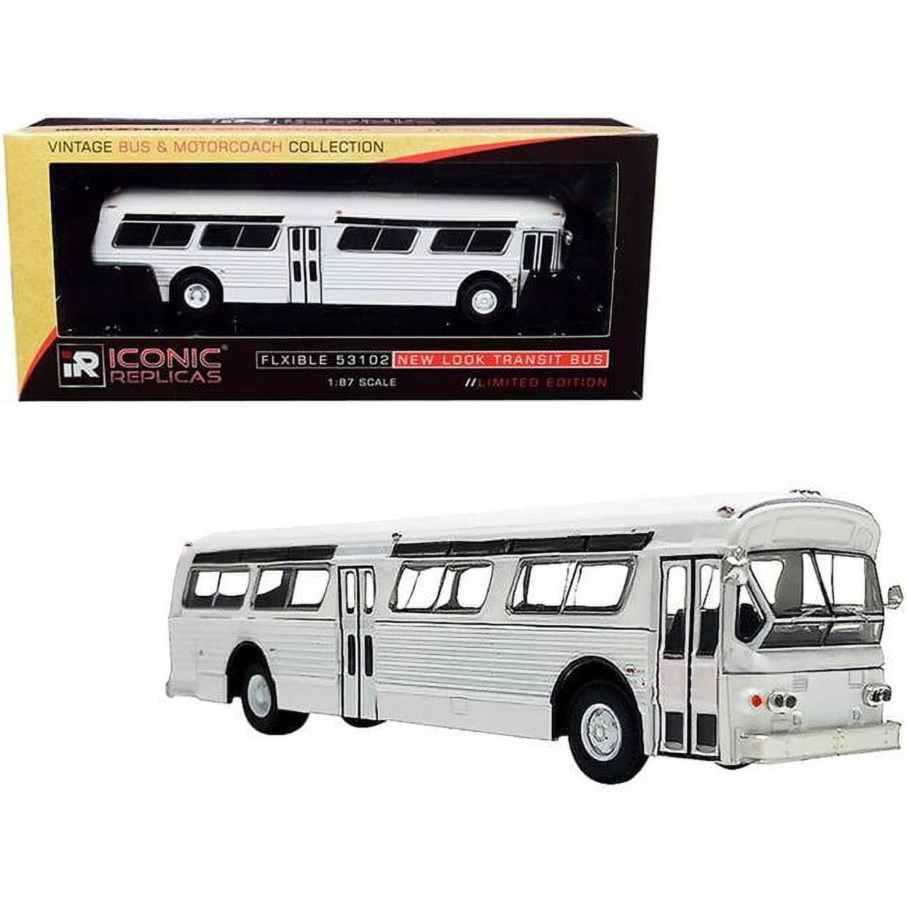 Picture of Iconic Replicas 87-0242 Flxible 53102 Transit Bus Blank White Vintage Bus & Motorcoach Collection 1 by 87 Diecast Model Car
