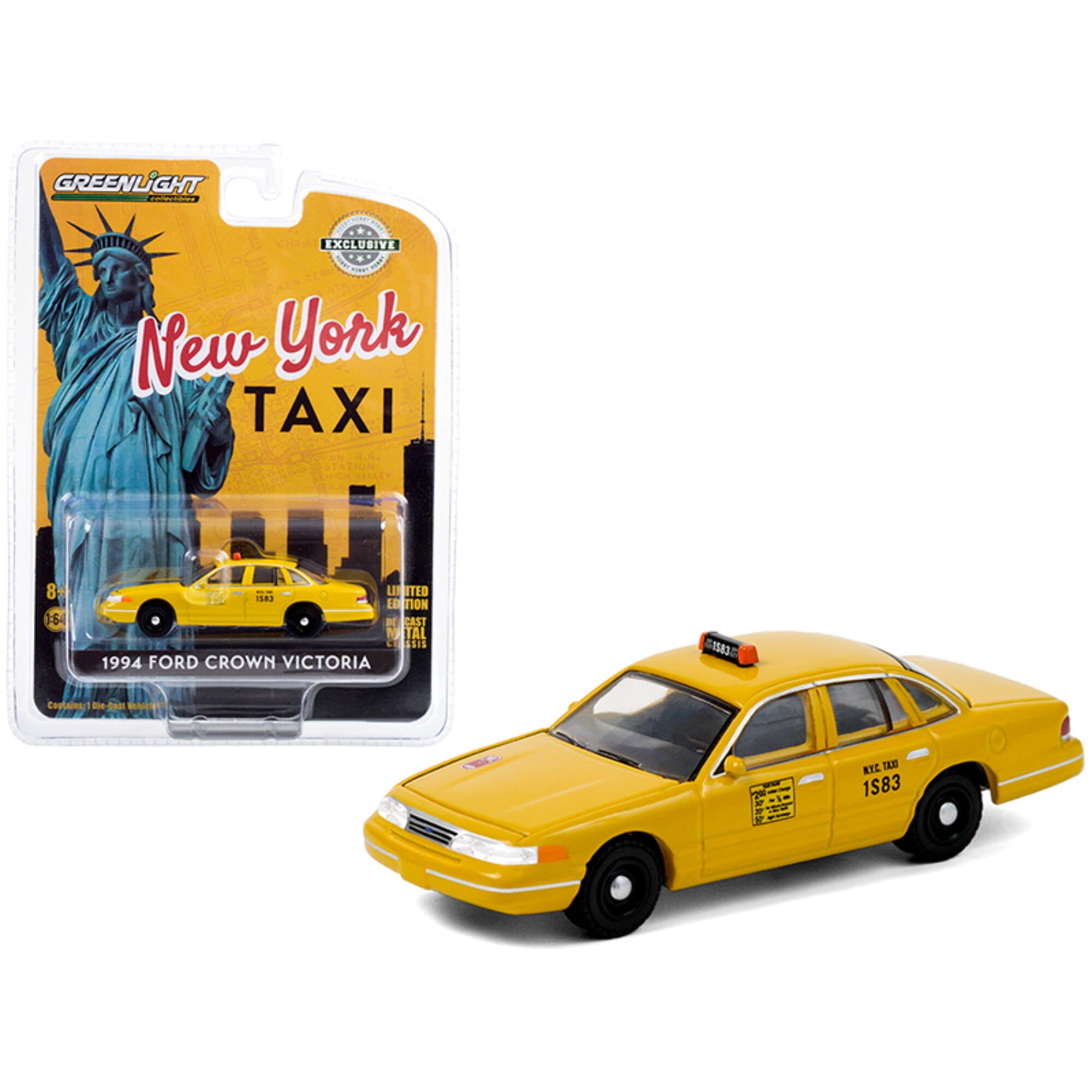 30206 1994 Ford Crown Victoria Yellow NYC Taxi New York City Hobby Exclusive .16 4 Diecast Model Car -  GreenLight