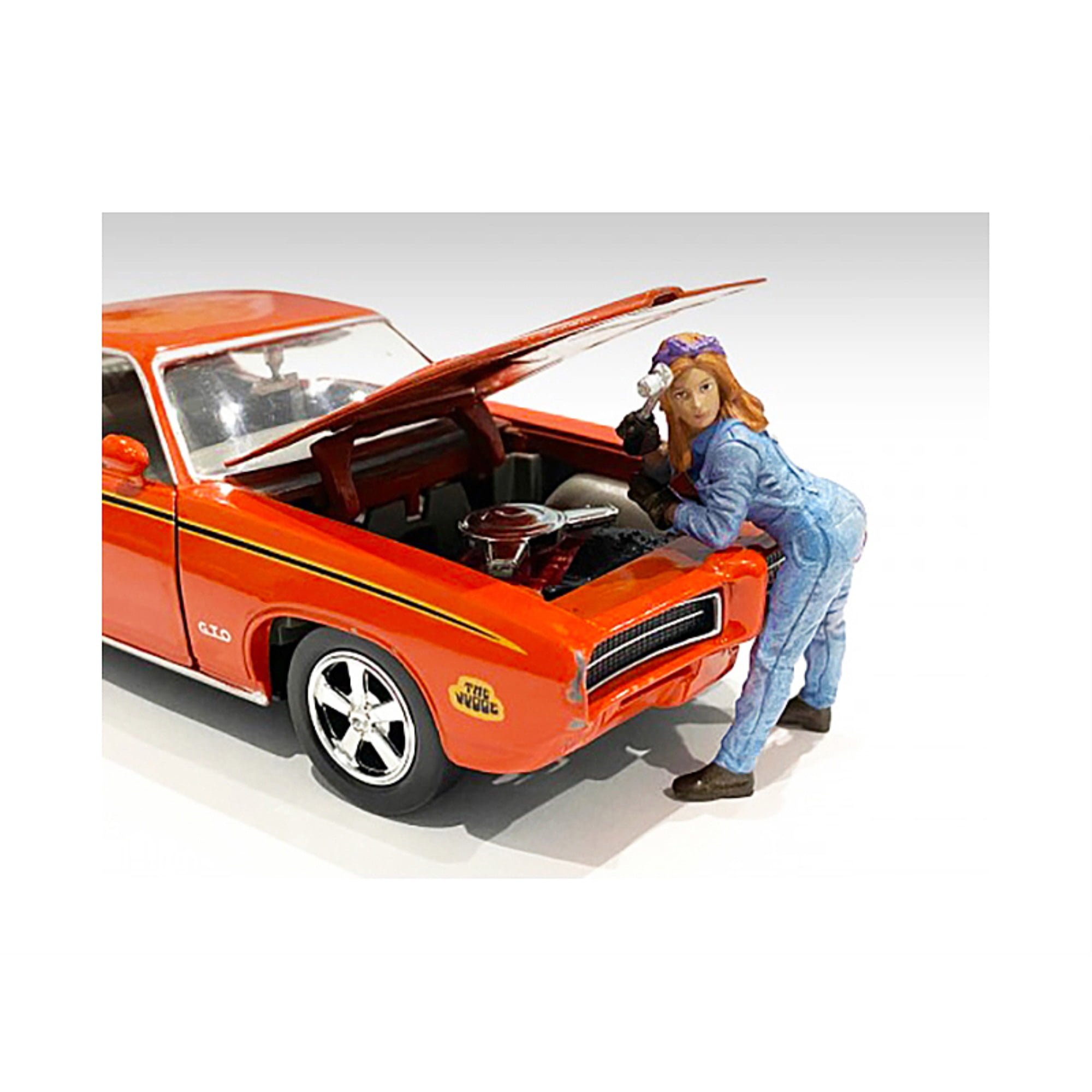 Picture of American Diorama 38244 Retro Female Mechanic I Figurine for 1 by 18 Scale Models