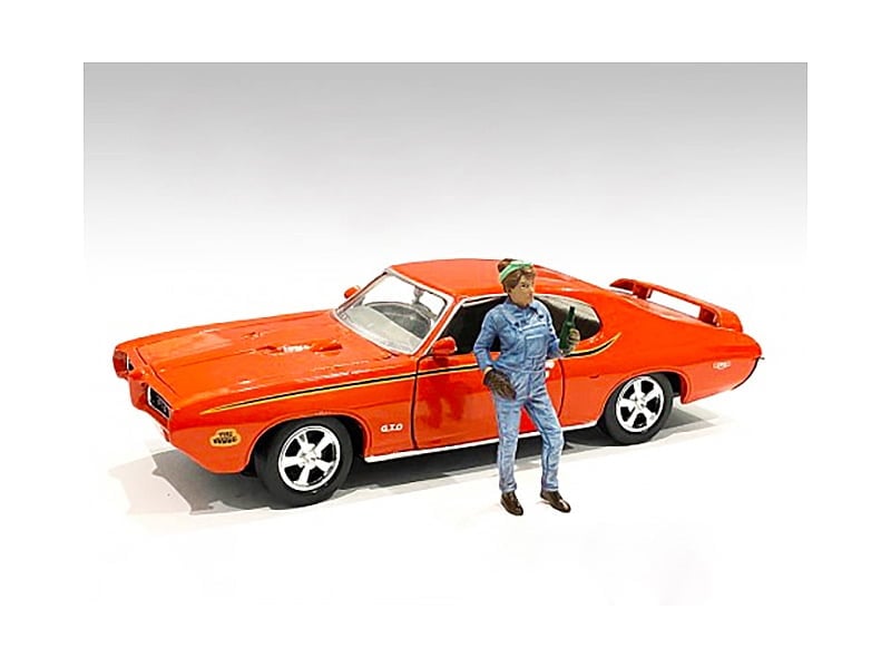 Picture of American Diorama 38247 Retro Female Mechanic IV Figurine for 1 by 18 Scale Models