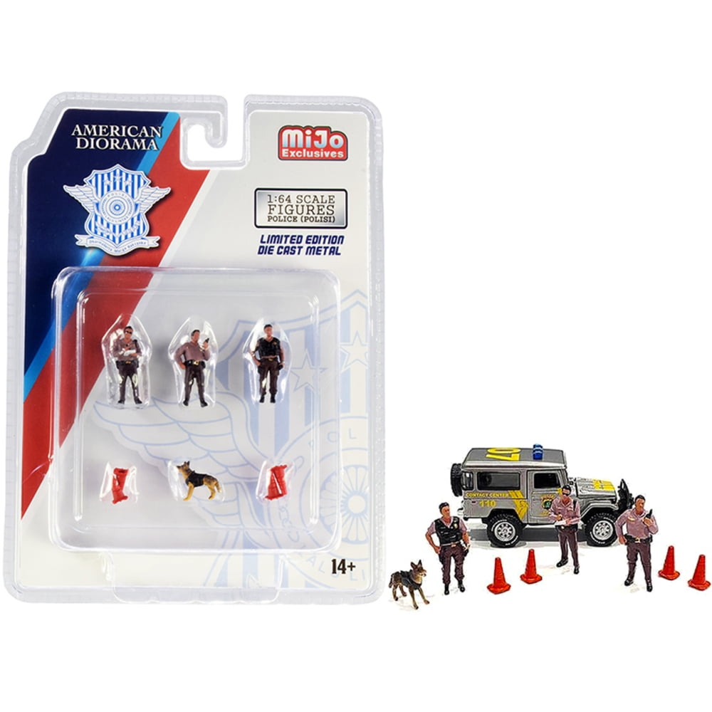 Picture of American Diorama AD76460 Indonesia Police Diecast Figures Set for 1 by 64 Scale Models - 8 Piece