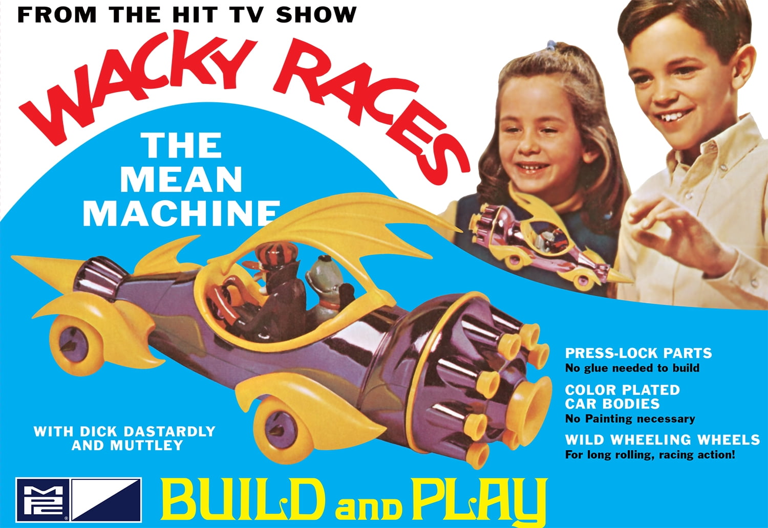 Skill 2 Snap The Mean Machine with Dick Dastardly &Muttley Figurines Wacky Races 1968 TV Series 1 by 25 Scale Model Kit