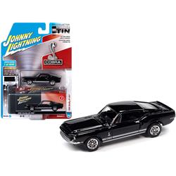 JLCT005-JLSP109A 1968 Ford Mustang Shelby GT-350 Raven Black with White Stripes Limited Edition to 4540 Piece 1 by 64 Scale Diecast Model Car -  JOHNNY LIGHTNING