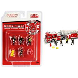 Picture of American Diorama 76468 0.16 4 Scale Models Car for Firefighter Diecast Set with 4 Figurines & 3 Accessories - 7 Piece