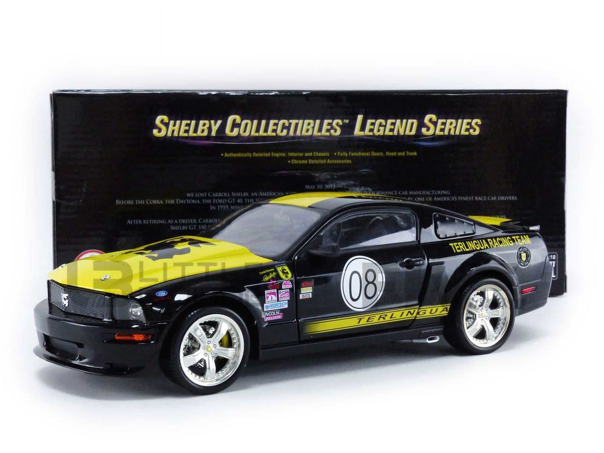 Picture of Shelby Collectibles SC296 Series 1-18 Diecast Model Car with No. 08 Terlingua Shelby Collectibles Legend for 2008 Ford Shelby Mustang&#44; Black & Yellow