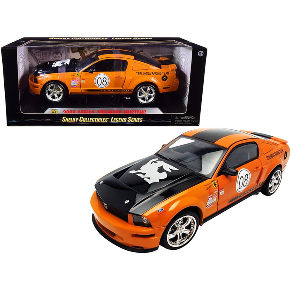 Picture of Shelby Collectibles SC297 Series 1-18 Diecast Model Car with No. 08 Terlingua Shelby Collectibles Legend for 2008 Ford Shelby Mustang&#44; Orange & Black