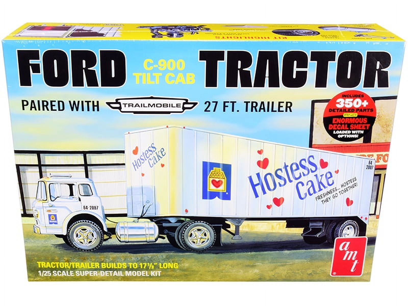 Picture of AMT AMT1221 1-25 Scale Model for Skill 3 Model Kit Ford C-900 Truck with Trailmobile Trailer Hostess