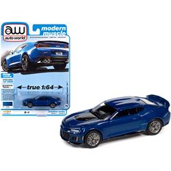 Picture of Autoworld 64302-AWSP059A Series 0.16 4 Diecast Model Car for 2018 Chevrolet Camaro ZL1 Hyper Blue Metallic Modern Muscle Limited Edition To Worldwide - 13000 Pieces