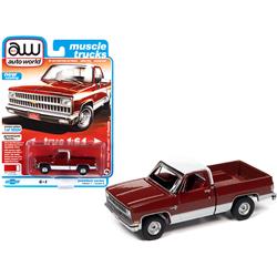 Picture of Autoworld 64302-AWSP062A Series 0.16 4 Diecast Model Car for 1981 Chevrolet Silverado 10 Fleetside Carmine Red & White with Red Interior Muscle Trucks Limited Edition To Worldwide - 19504 Pieces