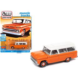 Picture of Autoworld 64302-AWSP060B Series 0.16 4 Diecast Model Car for 1965 Chevrolet Suburban Orange & White Muscle Trucks Limited Edition To Worldwide - 14704 Pieces