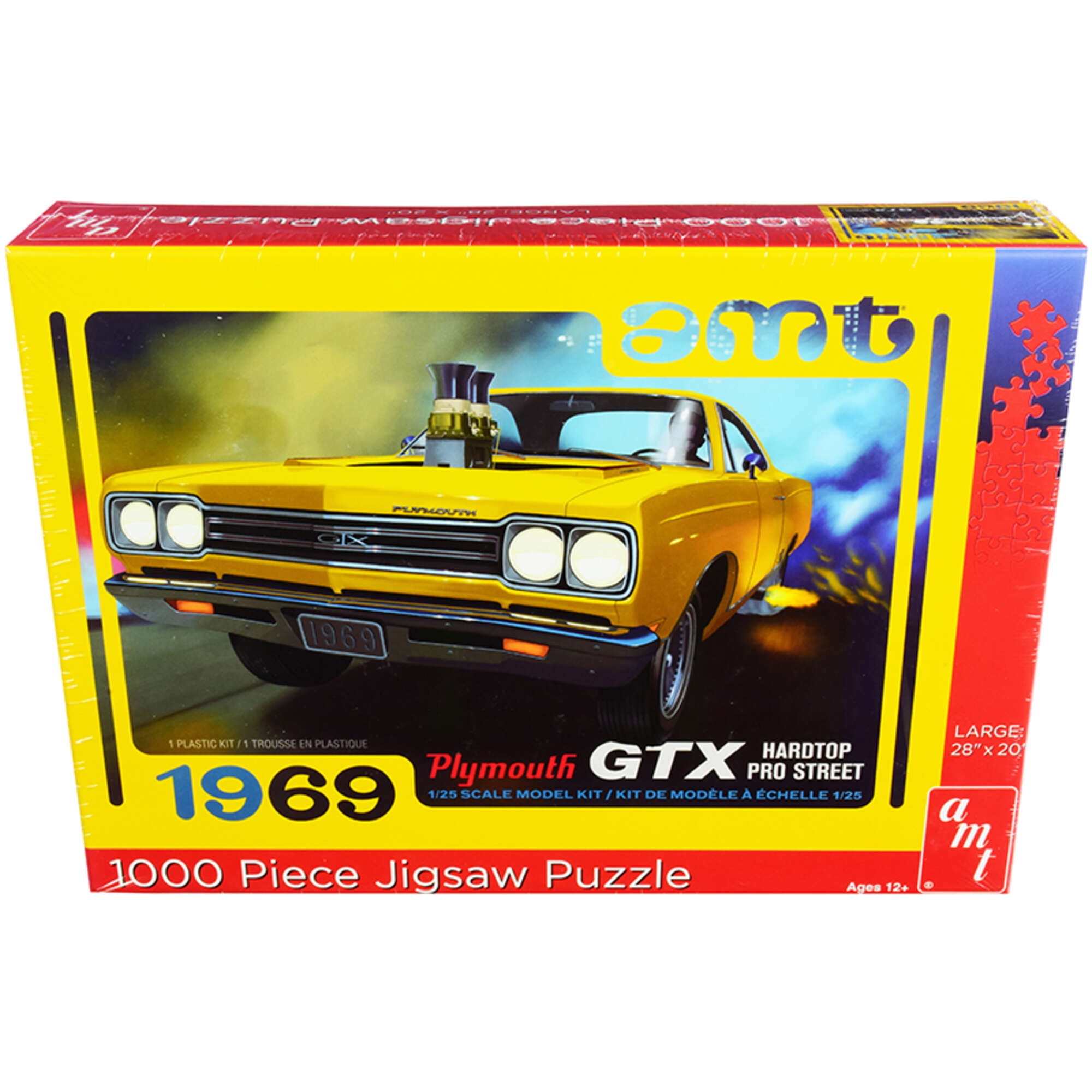 Picture of AMT AWAC009-GTX Jigsaw Puzzle 1969 Plymouth GTX Hardtop Pro Street Model Car Box - 1000 Piece