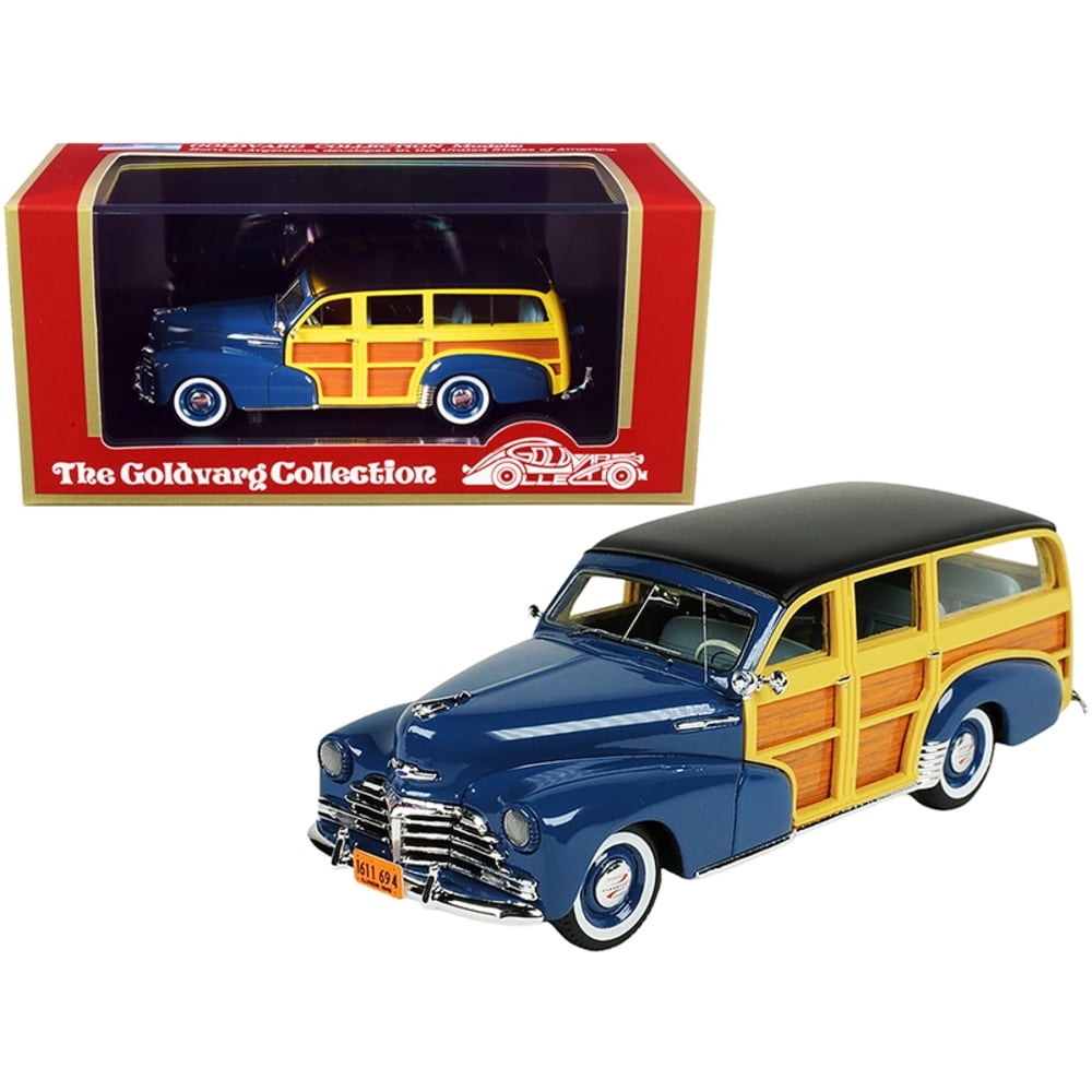 Picture of Goldvarg Collection GC-045A 1-43 Model Car for 1948 Chevrolet Fleetmaster Woodie Station Wagon Como Blue with Black Top Limited Edition To Worldwide - 240 Pieces