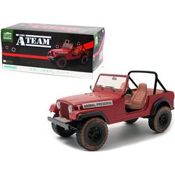 Picture of Greenlight 19091 Series 1-18 Diecast Model Car for 1981 Jeep CJ-7 Animal Preserve Red Dirty Version The A-Team 1983-1987 TV