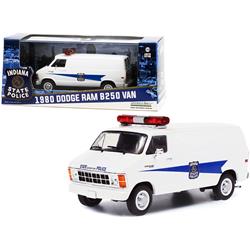Picture of Greenlight 86599 1-43 Diecast Model for 1980 Dodge Ram B250 Van White Indiana State Police
