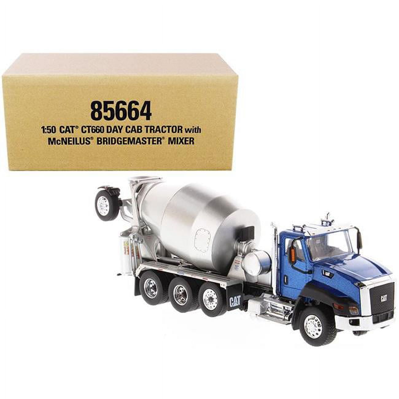 Picture of DieCast Masters 85664 1-50 Diecast Model for CAT Caterpillar CT660 Day Cab Tractor with McNeilus Concrete Mixer Truck Blue Metallic