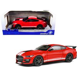 Picture of Solido S1805903 1-18 Diecast Model Car for 2020 Ford Mustang Shelby GT500 Red with White Stripes
