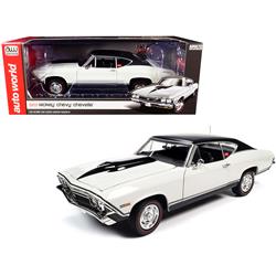 Picture of Autoworld AMM1201 1-18 Diecast Model Car for 1968 Chevrolet Nickey Chevelle SS Hardtop Ermine White with Black Top