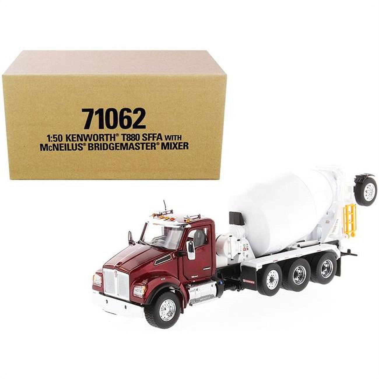 Picture of DieCast Masters 71062 1-50 Diecast Model for Kenworth T880 SFFA with McNeilus Bridgemaster Mixer Truck Radiant&#44; Red & White