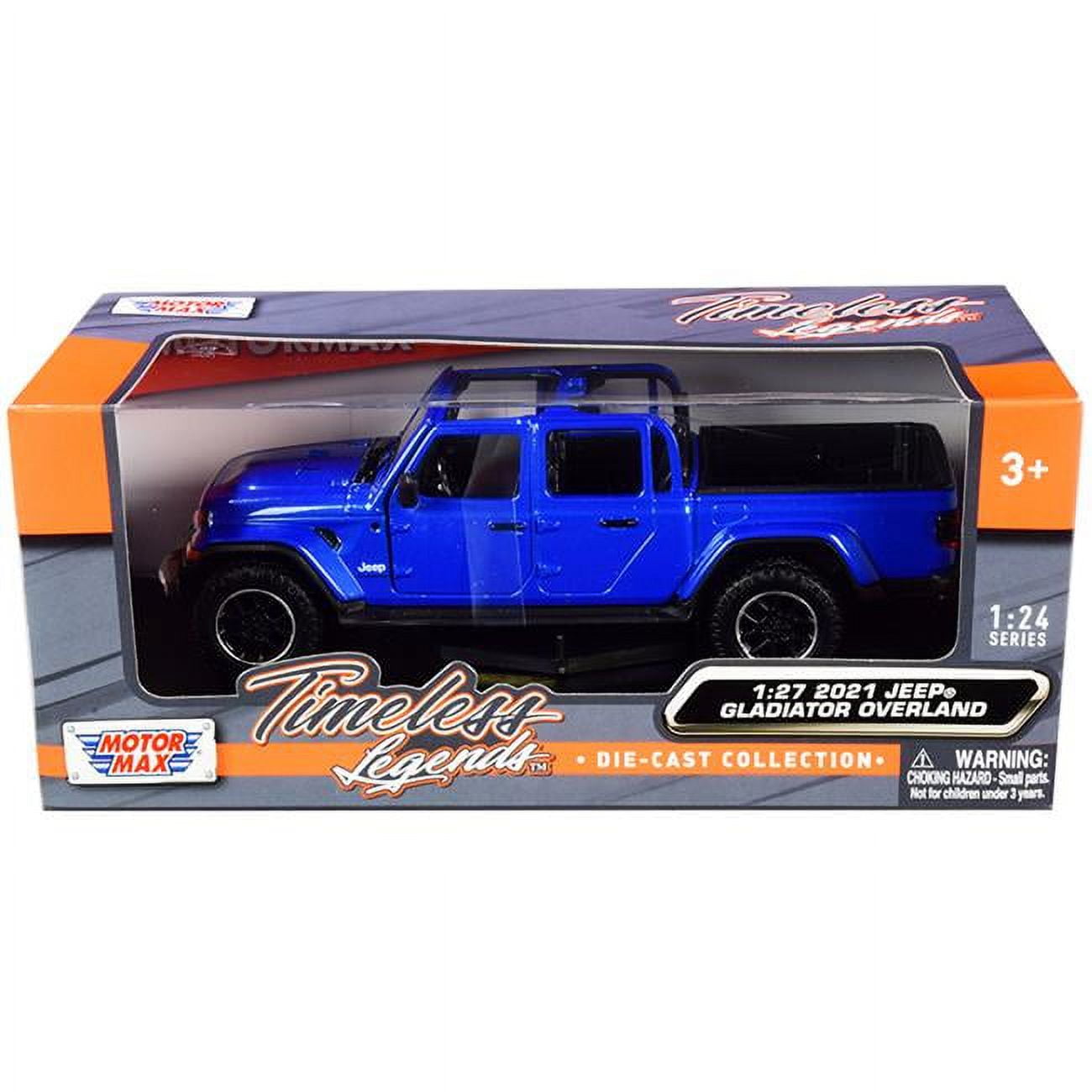 Picture of Motormax 79367bl 1-24 & 1-27 Diecast Model Car for 2021 Jeep Gladiator Overland Open Top Pickup Truck&#44; Blue Metallic