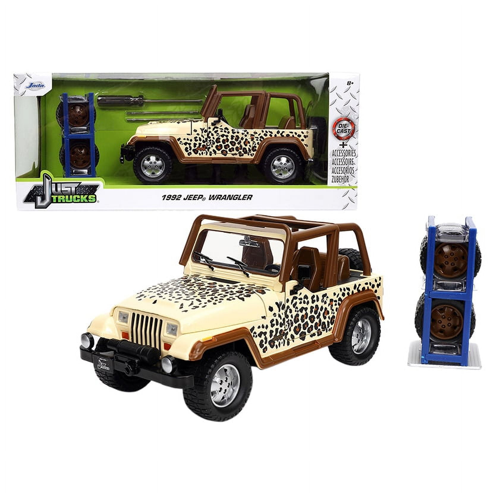 Jada 32426 Series 1-24 Diecast Model Car for 1992 Jeep Wrangler Tan & Brown with Graphics & Extra Wheels Just Trucks -  Jada Toys