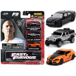 Picture of Jada 32481 Series Diecast Model Cars Set for 9 in. Fast & Furious 2021 Movie Nano Hollywood Rides - 3 Piece