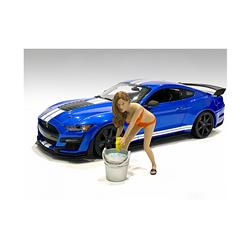 Picture of American Diorama 76264 A Bucket Bikini Car Wash Girl Figurine with 1-18 Scale Models Car for Cindy