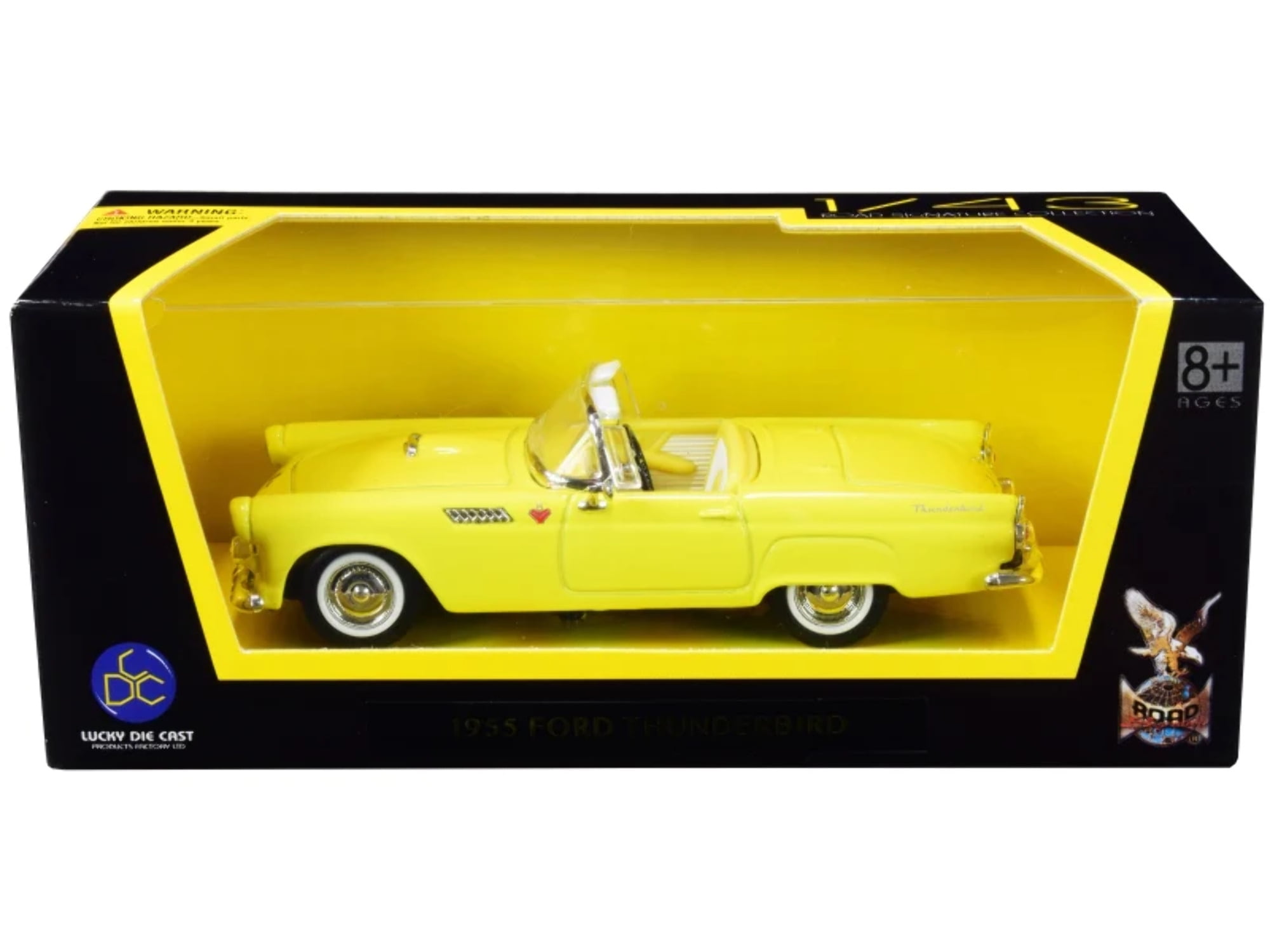 94228y 4 in. Convertible Yellow 1 by 43 Diecast Model Car for 1955 Ford Thunderbird -  ROAD SIGNATURE