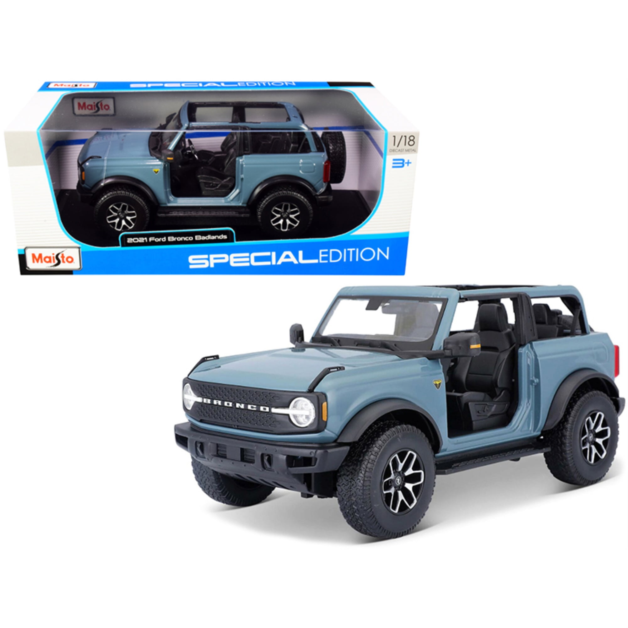 Maisto  Blue Special Edition 1 by 18 Diecast Model Car for 2021 Ford Bronco Badlands -  Maisto International Inc, MA94561