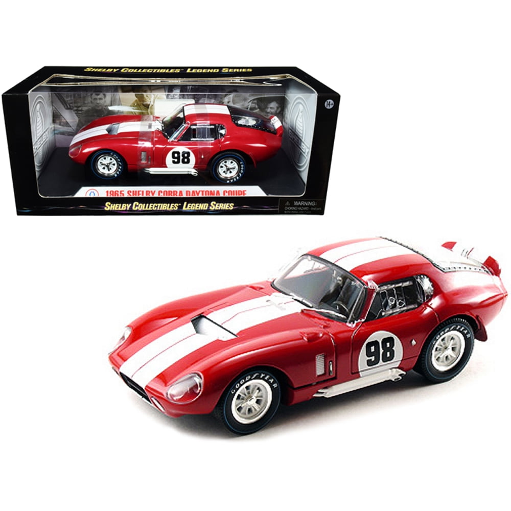 No. 98 Stripes 1 by 18 Diecast Model Car for 1965 Shelby Cobra Daytona Coupe, Red & White -  GamesGoneWild, GA3475745