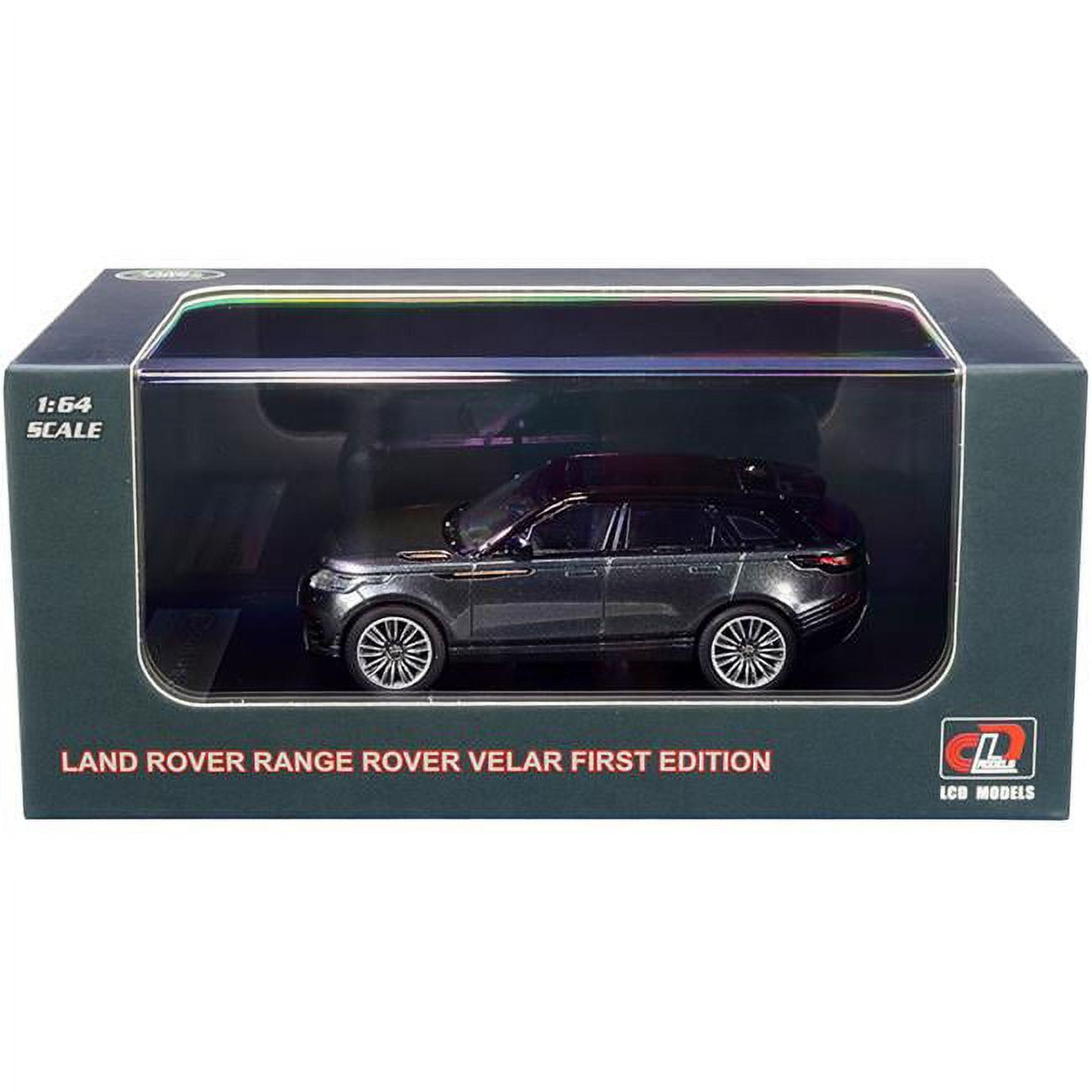 LCD64001gry Land Rover Range Rover Velar First Edition with Sunroof Gray Metallic & Black 1-64 Scale Diecast Model Car -  LCD Models