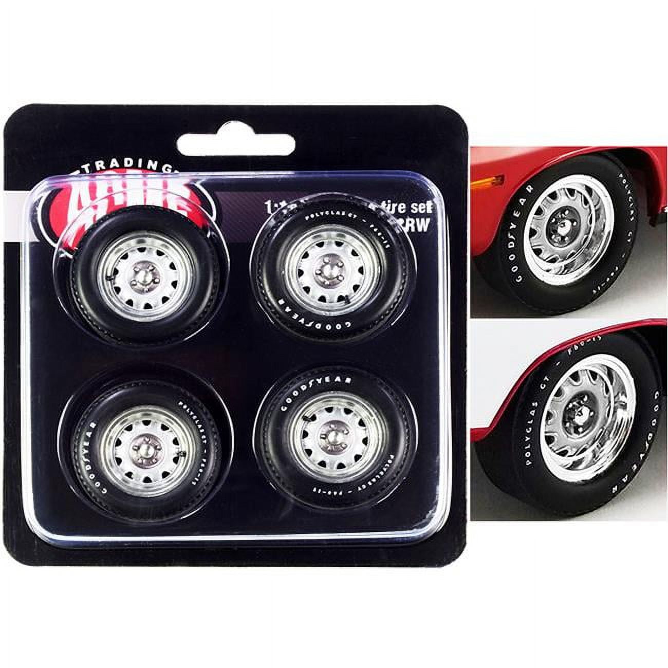 Picture of Acme A1806123RW 1.5 in. 1-18 Scale Mopar Rally Wheel & Tire Set&#44; 4 Piece
